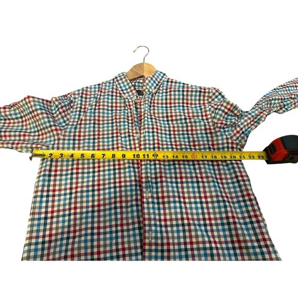 Vineyard Vines Men's Slim fit Button up Murray Shirt in Blue Red check Sz Medium - Picture 7 of 7